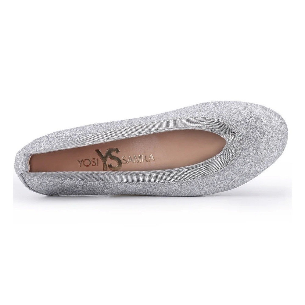 Yosi Samra Girls Size 3Y 3 Silver Glitter Ballet Flat NEW VERY SPARKLY SERENA - Picture 6 of 13